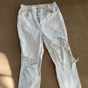 Pacsun white ripped dad jeans size 27